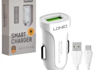 شارژر فندکی 12 وات + کابل اندروید الدینیو (LDNIO) مدل DL-C17